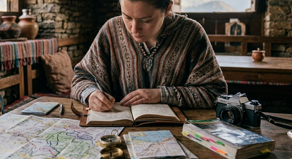 Mindful travel tips — preparation planning journal map respect for destination