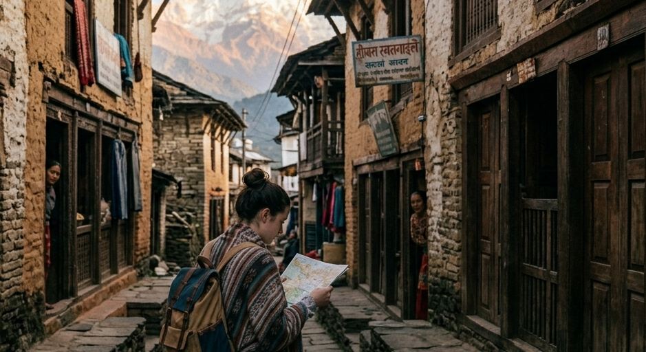 Mindful travel tips — getting lost on purpose wandering old town alleyway discovery