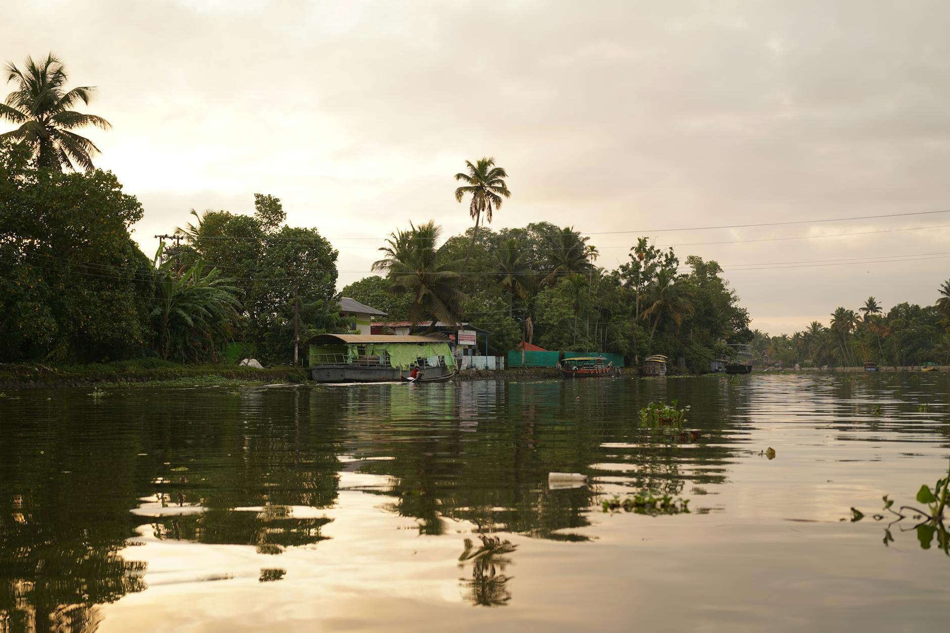 Kerala wellness retreat digital detox guide — backwaters sunrise houseboat palm trees by Shivi Goyal spiritedblogger