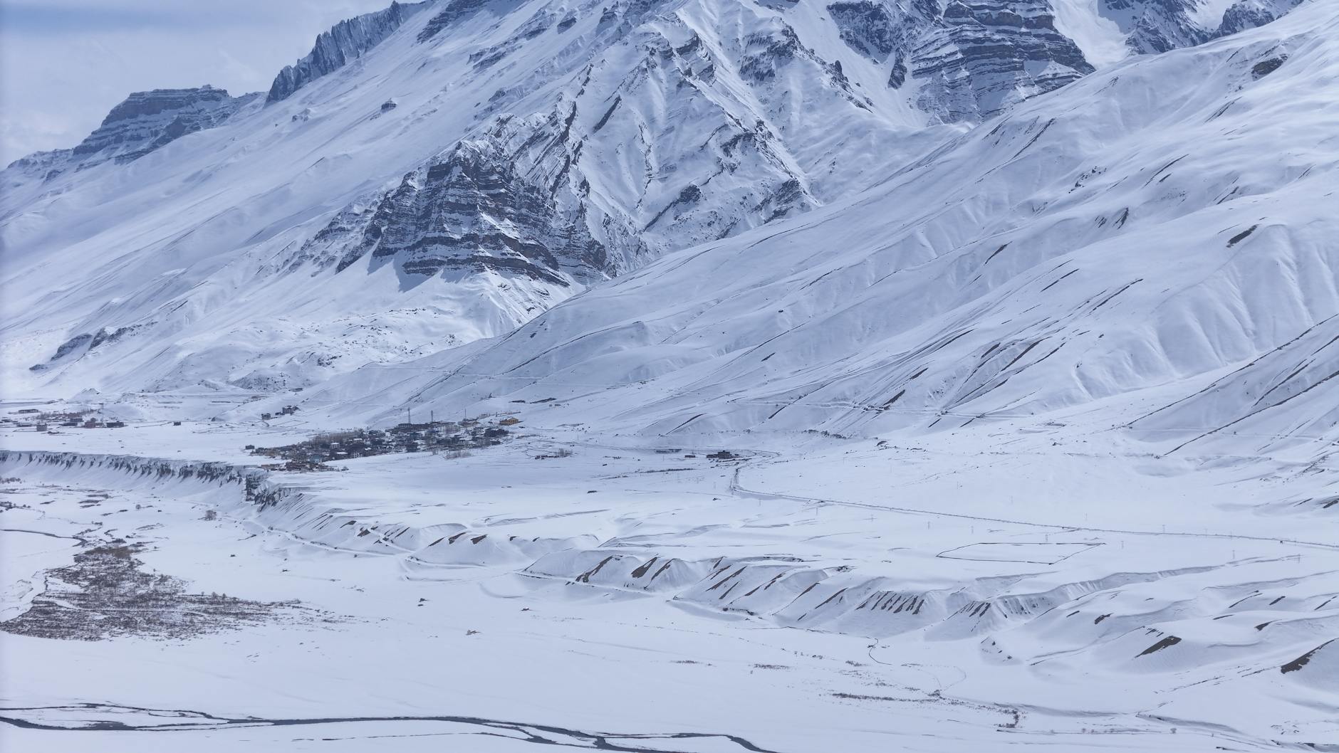 Kinnaur Valley road winter mountain snow Himachal Pradesh Shimla Spiti route