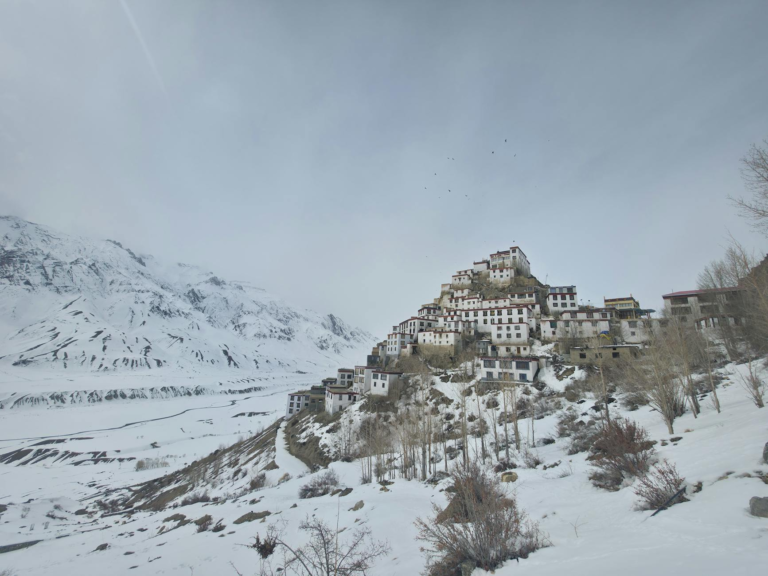 Spiti Valley winter travel guide — frozen river monastery snow landscape Himachal Pradesh by Shivi Goyal spiritedblogger