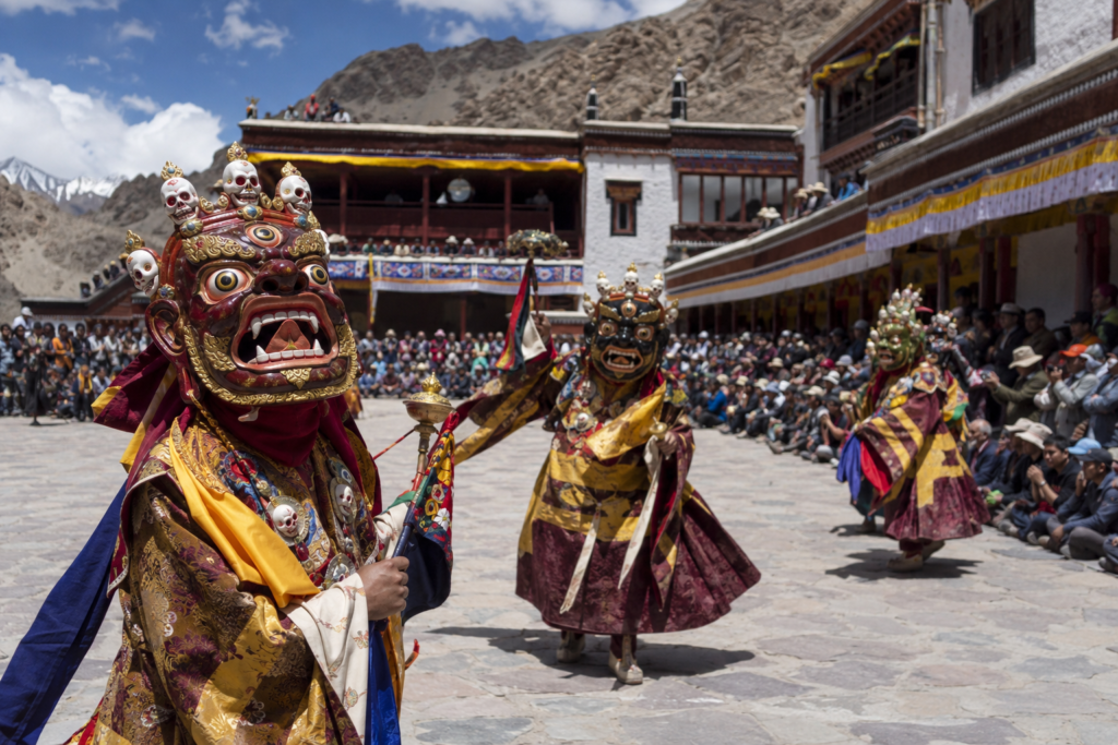 Hemis festival Ladakh monks Cham dance masked performance monastery